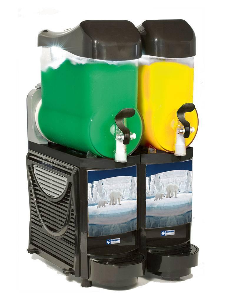 Machine à Slush Granita - 2 x 10 Litres - H 84 x 40 x 60 CM - 230 V - Diamant - FABY-2/BB