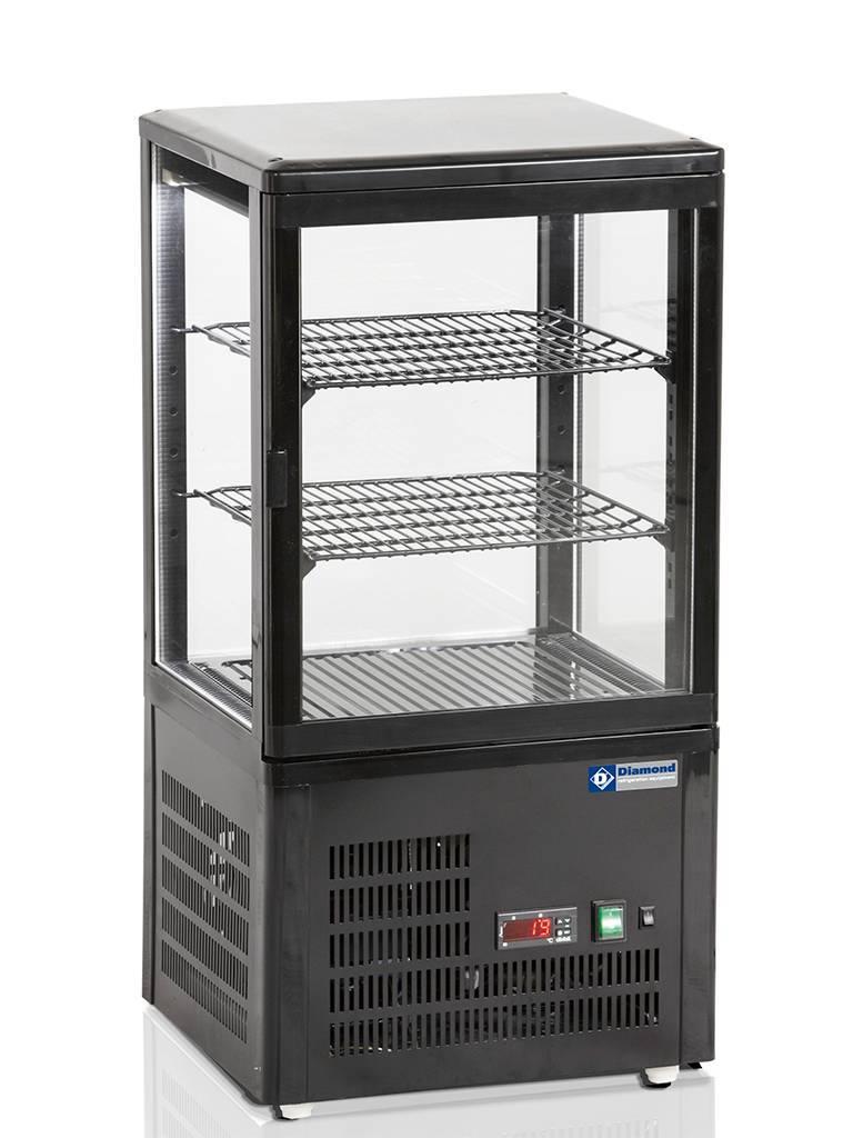 Vitrine réfrigérée - Modèle de table - Noir - Diamant - MIC-36B/R6