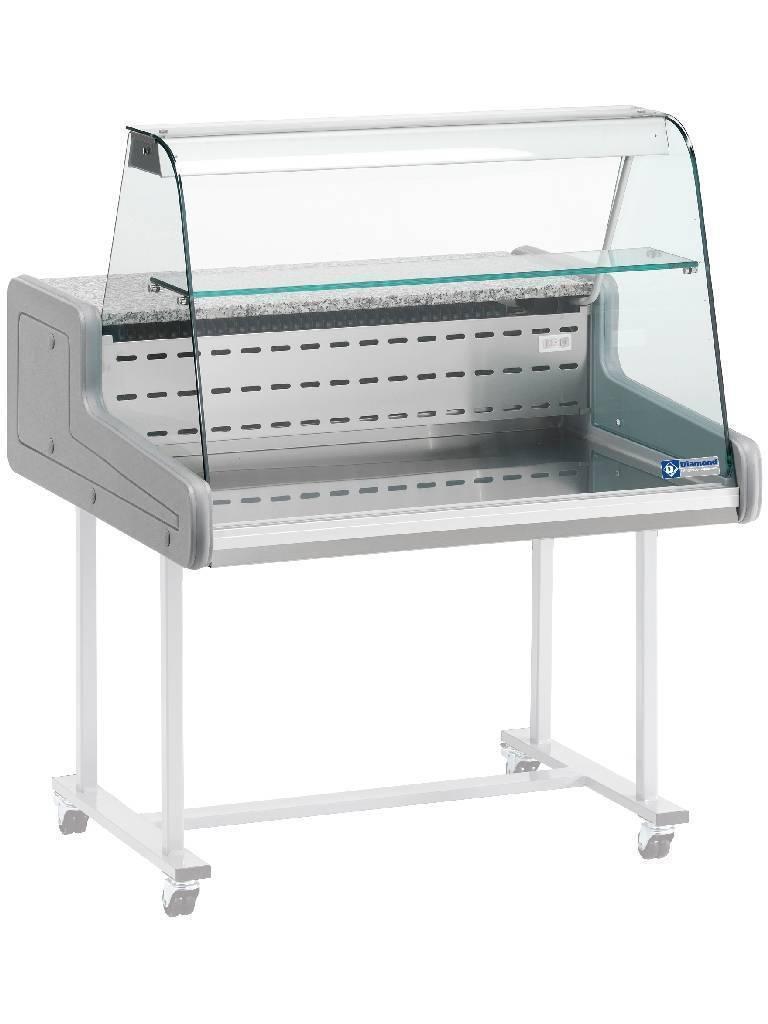 Vitrine Réfrigérée Comptoir - Verre Courbé - SUPER LINE - 150 CM - Diamant - SUPER/15-ZC