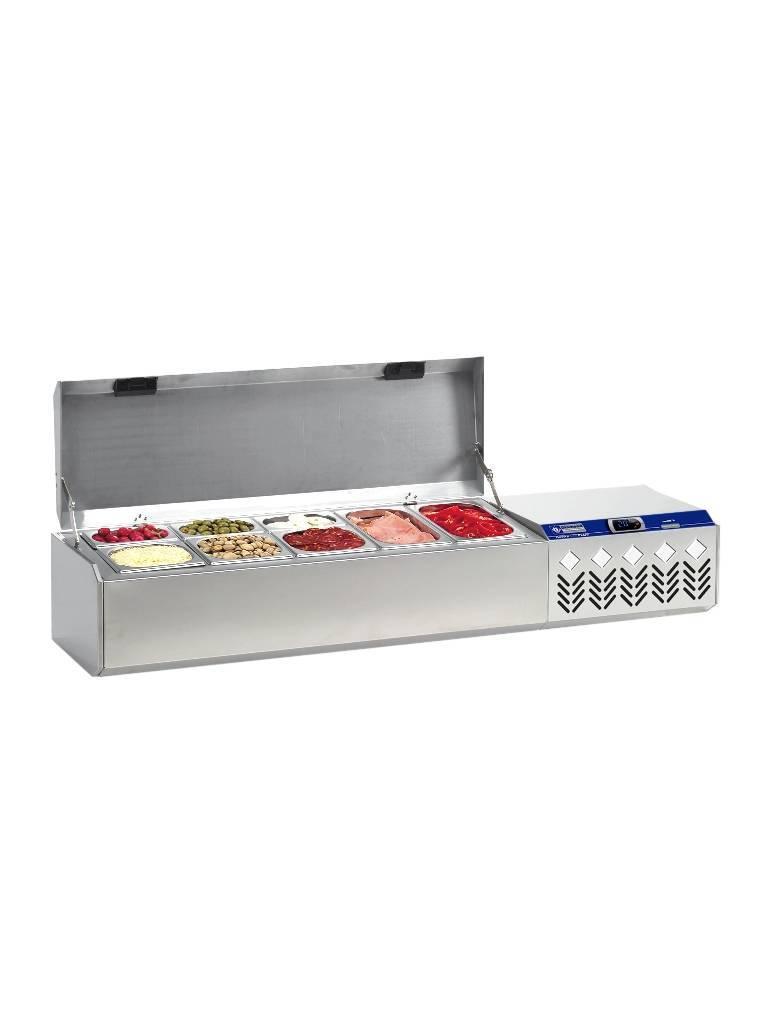 Vitrine Réfrigérée Design - 132 CM - GN 2x 1/4. 3x 1/6. 3x 1/9 - Diamant - SX132G/CM