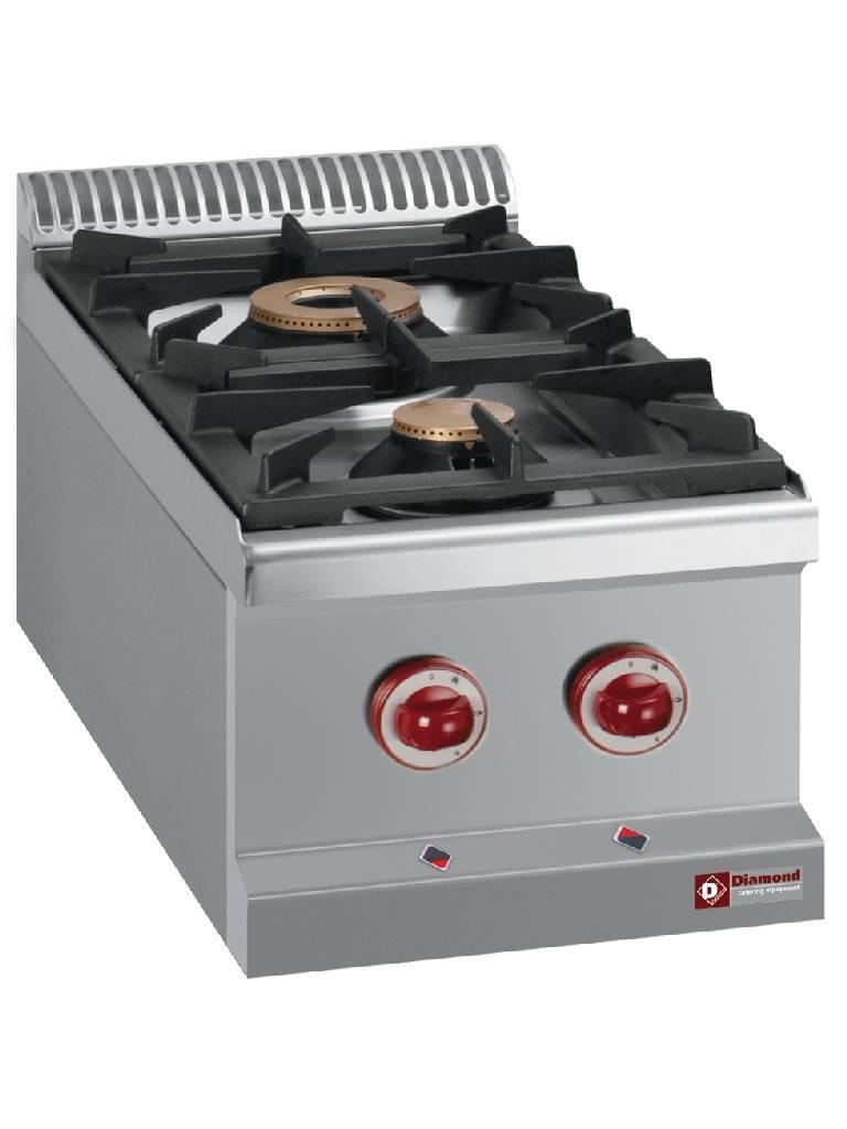 Cuisinière à gaz - 2 feux - Modèle de table - Diamant - G7/2B4T