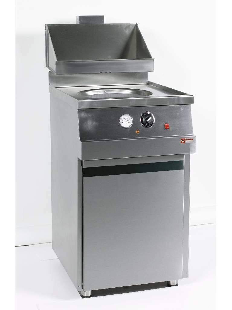 Friteuse à gaz - 13 Litres - Ronde - Robinet de vidange - Base - Diamant - MIKA/1-MC