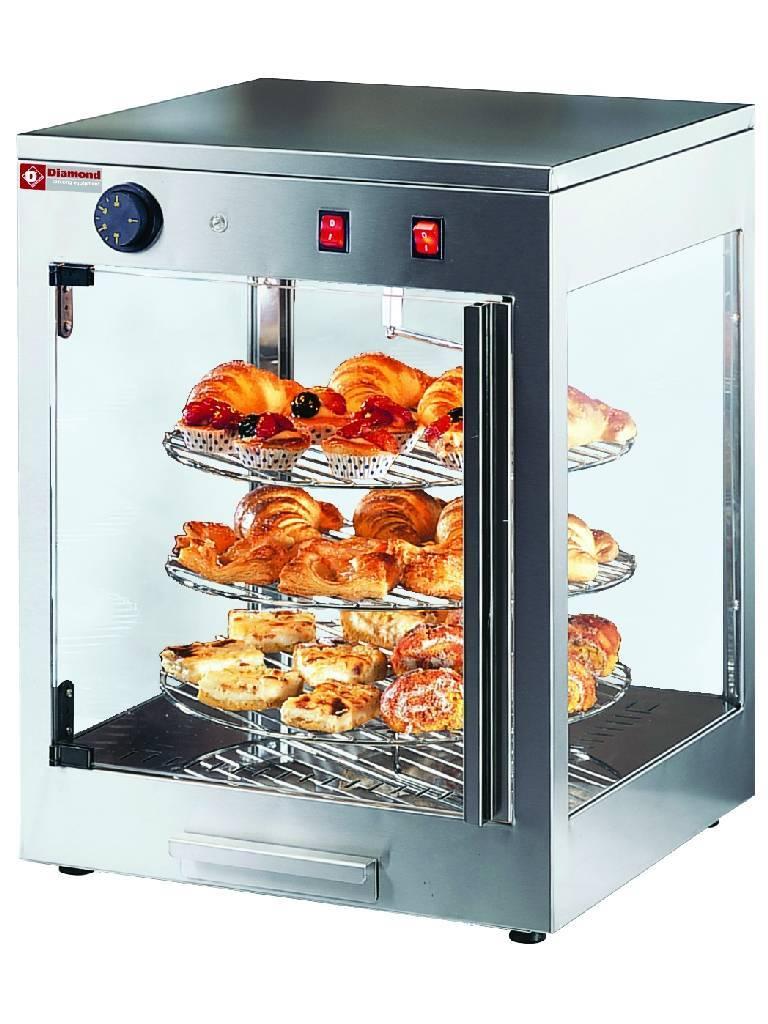 Vitrine Pizza - Ø42 CM - 3 Niveaux - Tournante - Diamant - PIZZA/D42