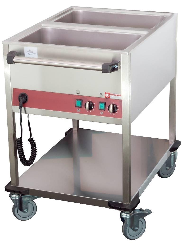 Chariot chauffant - 2 x GN 1/1 - 2 températures - Diamant - CT221/D-N