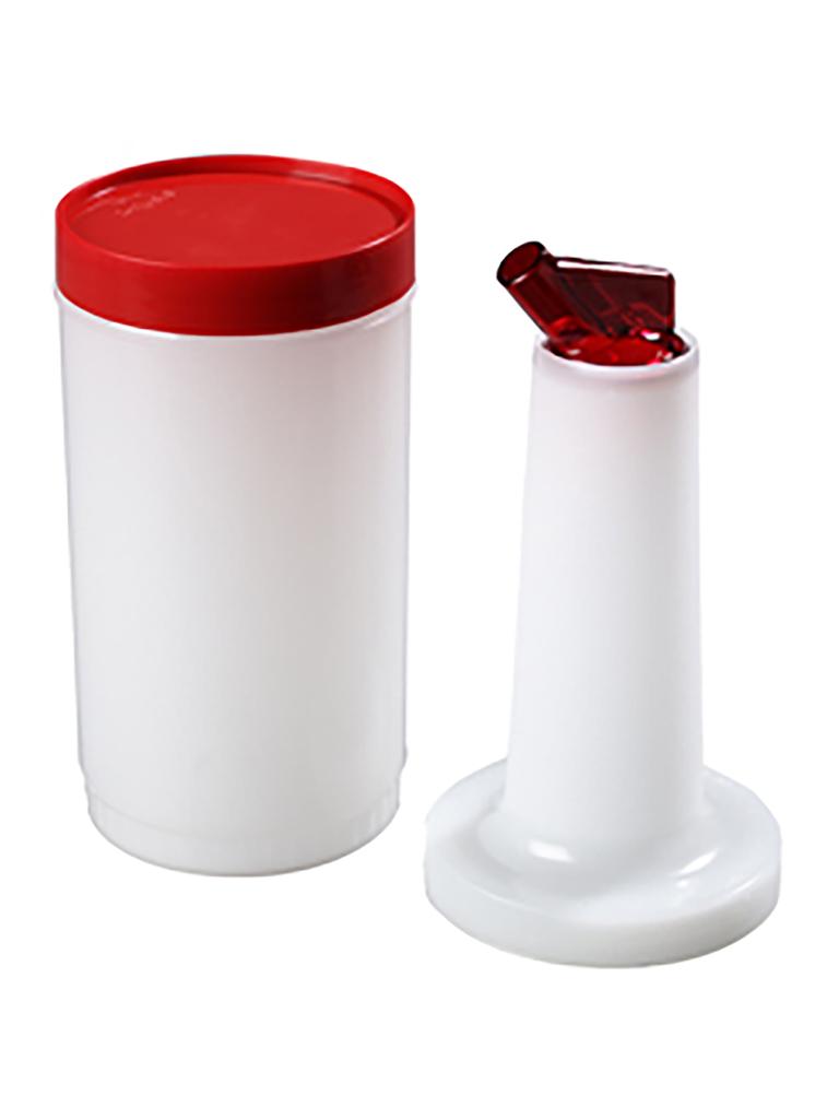 Bouteille avec bec - 1 litre - 12 pièces - blanc/rouge - Carlisle - Store&amp;Pour - 517988