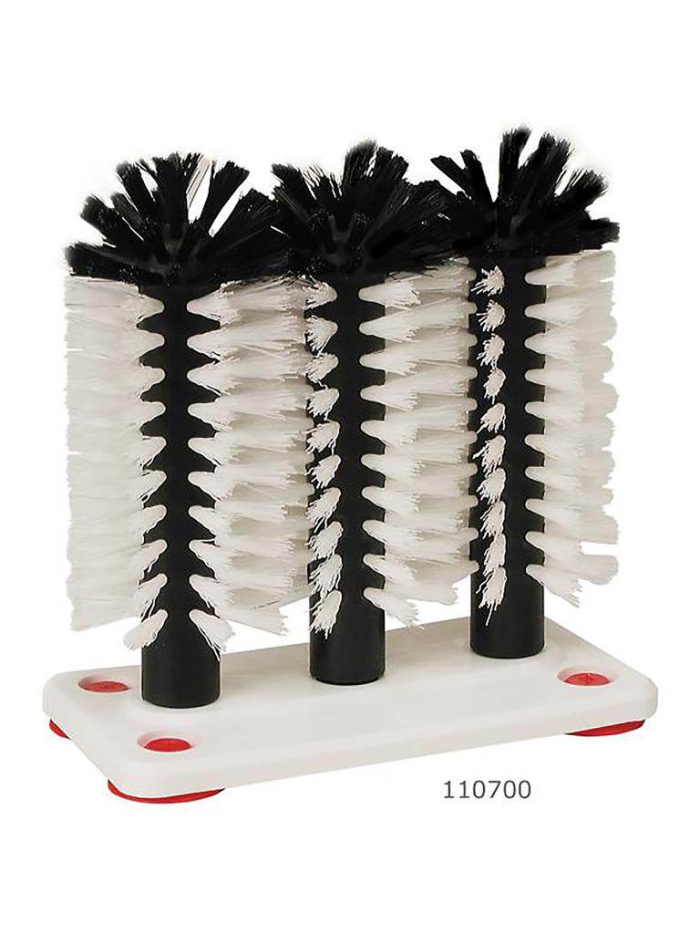Brosse à rincer - 3 pièces - 10 pièces - Base en plastique - 110700