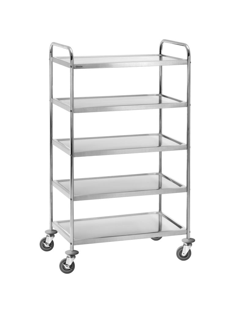 Chariot de service - 5 plateaux - Inox - Démontable - Bartscher - 300065
