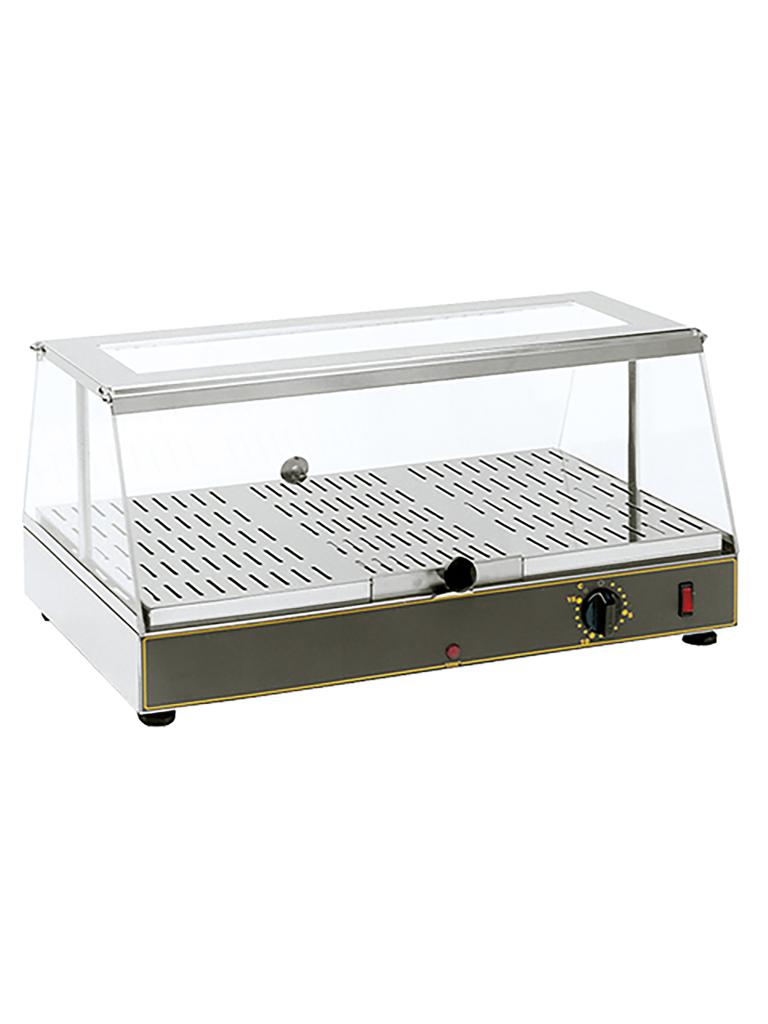 Vitrine chauffante - H 28,5 x 59 x 35 CM - 8,5 KG - 220 - 240 V - 650 W - Inox - +20°C à 90°C - Roller Grill - 304300