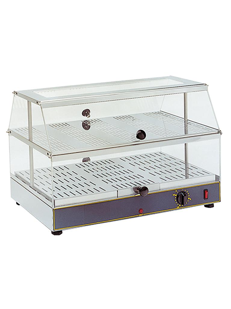 Vitrine chauffante - H 39 x 59 x 35 CM - 12 KG - 220 - 240 V - 650 W - Inox - +20°C à 90°C - Roller Grill - 304400