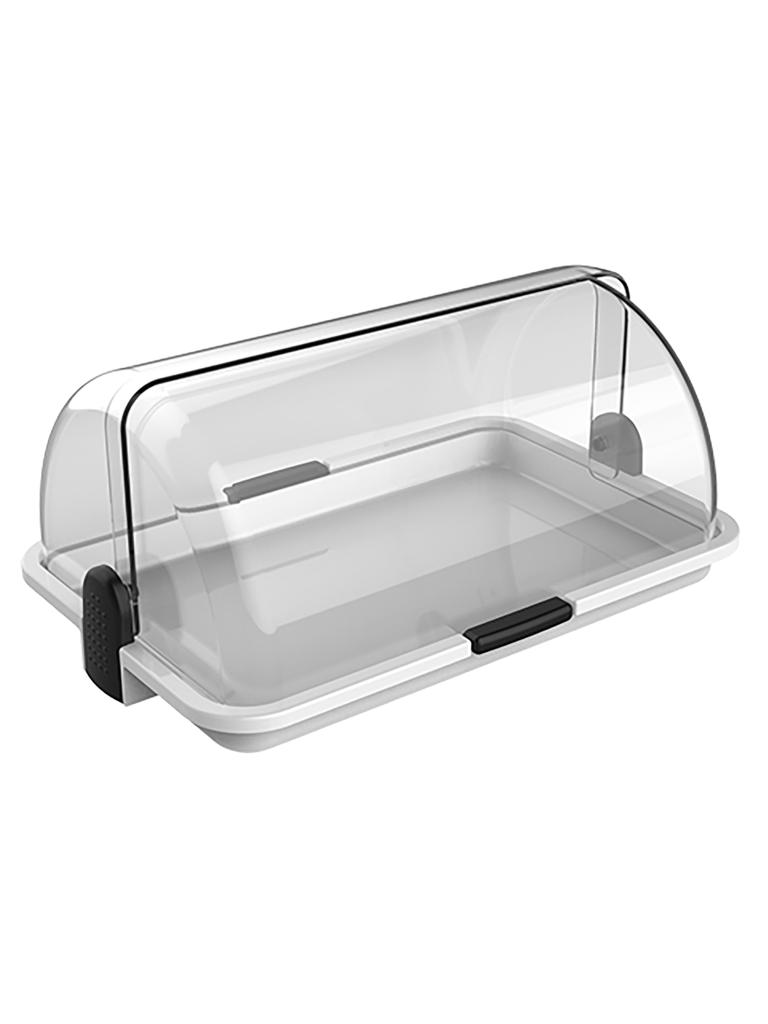 Vitrine buffet - H 17 x 38 x 26 CM - 1,25 KG - Polypropylène - Transparent - Couvercle Rolltop - 245005