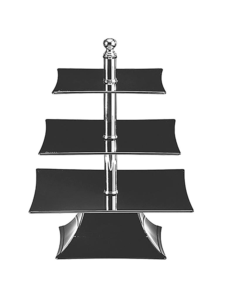 Présentoir à Gâteau Etages-3X - H 44 x 35 x 35 CM - 0,001 KG - Polycarbonate - Noir - 145303