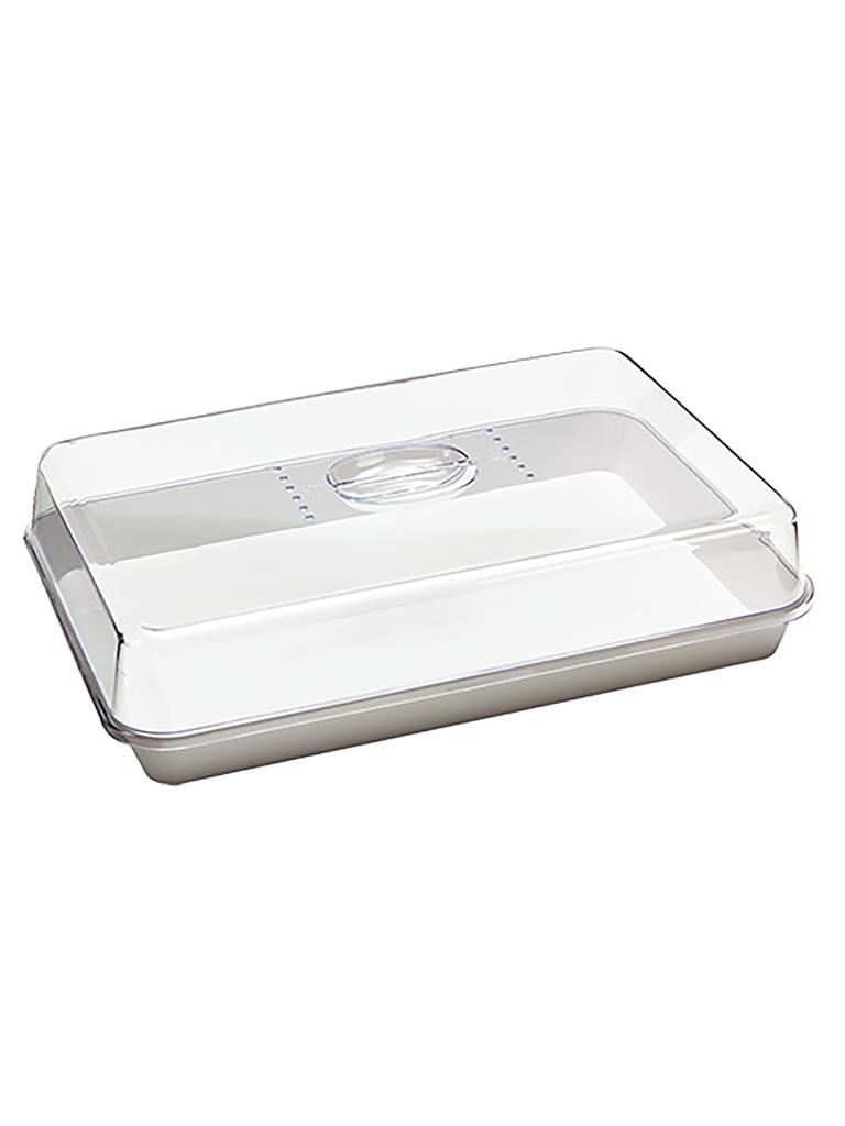 Vitrine buffet - H 8,5 x 35,6 x 24,7 CM - 0,555 KG - Styrène-Acrylonitrile (San) - Blanc - Housse - WACA - 937415