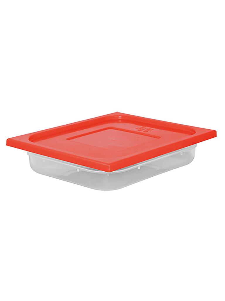 Boîte Alimentaire - 1/2 GN - 3.9 Litre - H 6.5 x 32.5 x 26.5 CM - Polypropylène - Rouge - -40°C / +70°C - Hermétique Verrouillable - Caterchef - 953846