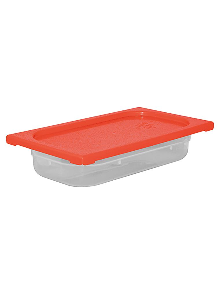Boîte Alimentaire - 1/3 GN - 2.4 Litre - H 6.5 x 32.5 x 17.6 CM - Polypropylène - Rouge - -40°C / +70°C - Hermétique Verrouillable - Caterchef - 953856