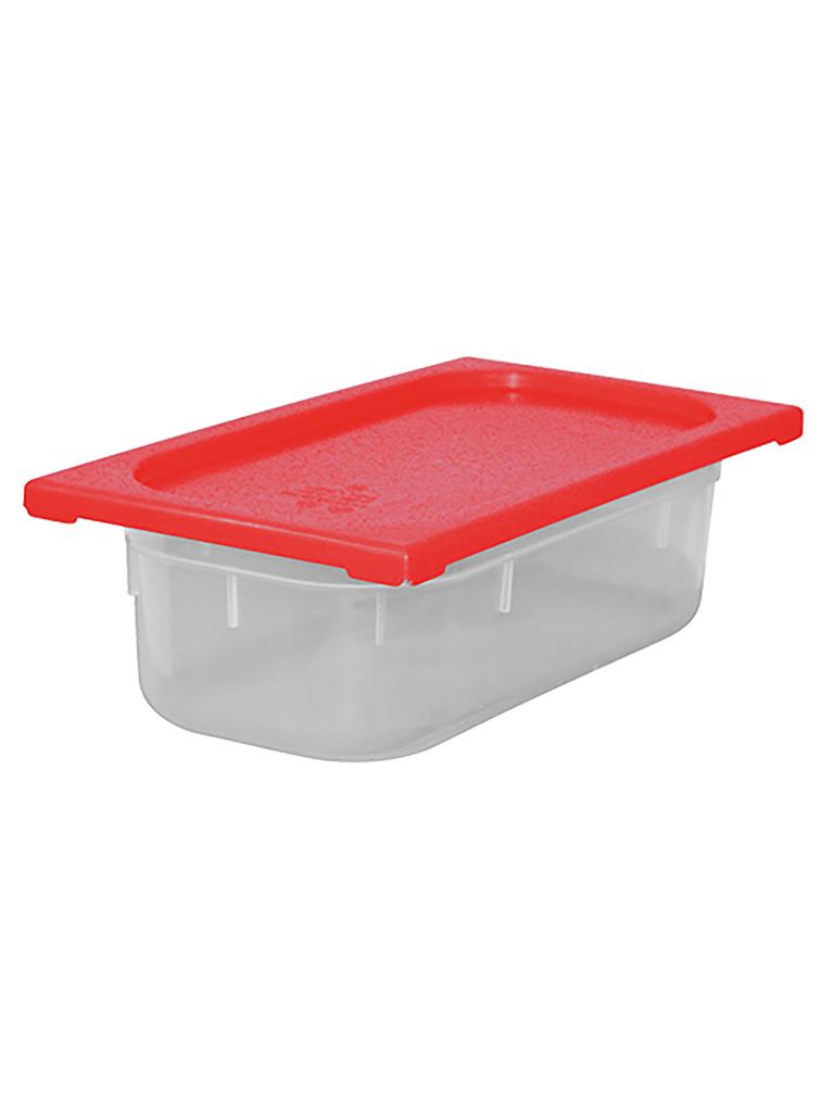 Boîte alimentaire - 1/3 GN - 3,5 Litre - H 10 x 32,5 x 17,6 CM - Polypropylène - Rouge - -40°C / +70°C - Hermétique Verrouillable - Caterchef - 953857