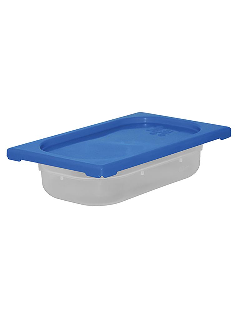 Boîte alimentaire - 1/4 GN - 1,7 Litre - H 6,5 x 26,5 x 16,2 CM - Polypropylène - Bleu - -40°C / +70°C - Hermétique Verrouillable - Caterchef - 953860