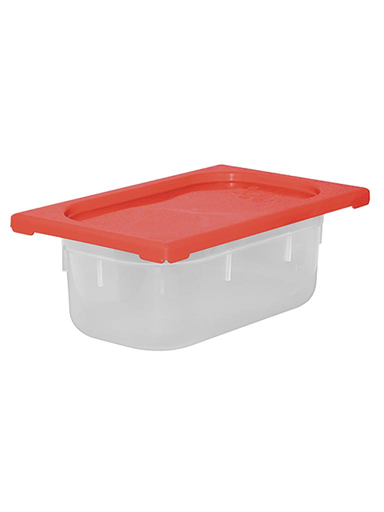 Boîte Alimentaire - 1/4 GN - 2.5 Litre - H 10 x 26.5 x 16.2 CM - Polypropylène - Rouge - -40°C / +70°C - Hermétique Verrouillable - Caterchef - 953867