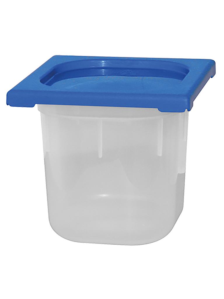 Boîte Alimentaire - 1/6 GN - 2.2 Litre - H 15 x 17.6 x 16.2 CM - Polypropylène - Bleu - -40°C / +70°C - Hermétique Verrouillable - Caterchef - 953872
