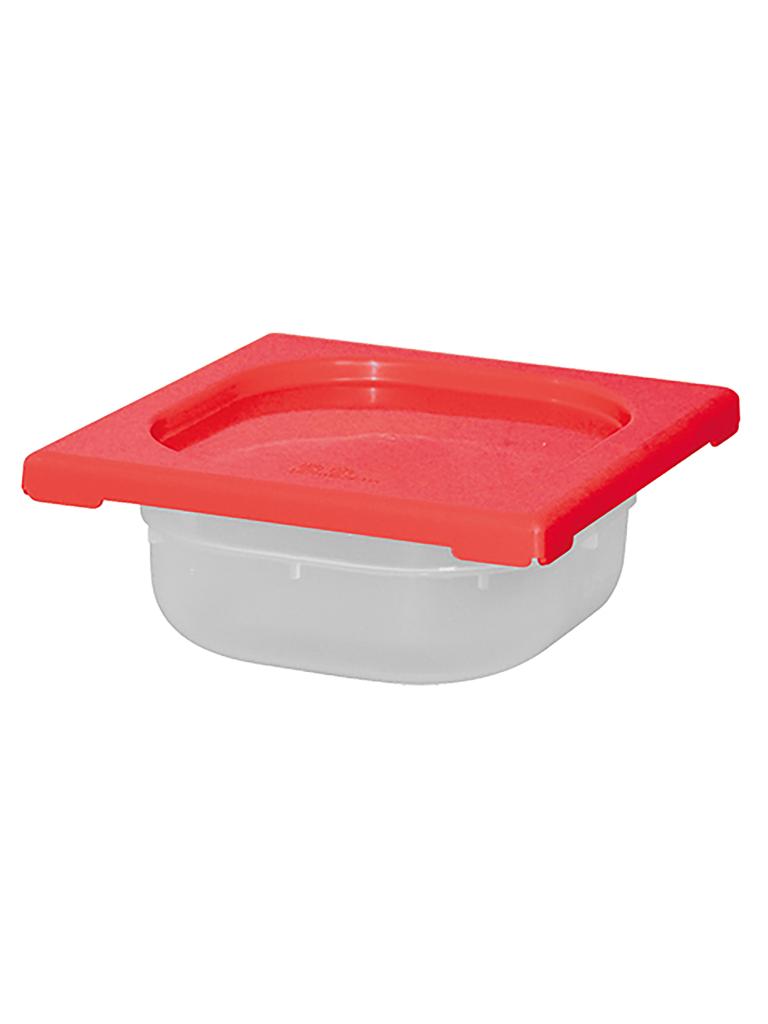 Boîte Alimentaire - 1/6 GN - 1 Litre - H 6.5 x 17.6 x 16.2 CM - Polypropylène - Rouge - -40°C / +70°C - Hermétique Verrouillable - Caterchef - 953876