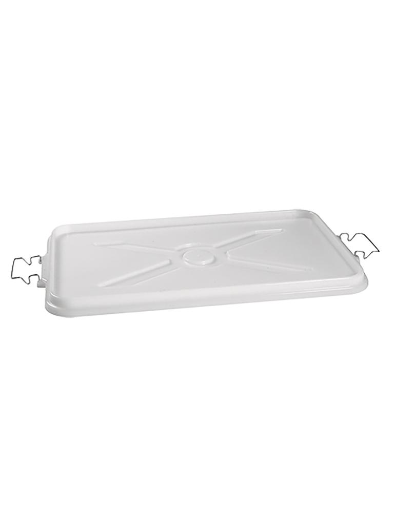 Couvercle Poubelle Empilable - 73 x 44 CM - 1 KG - Polyéthylène - Blanc - Fermeture Clip - 956114