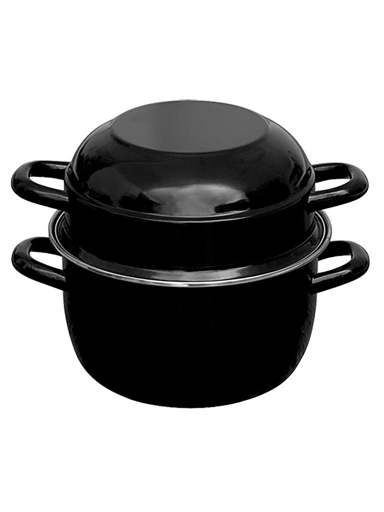 Moule à moules - 0,935 KG - Ø20 CM - Emaillé - Noir - 3,3 Litre - Modèle surélevé - 975020