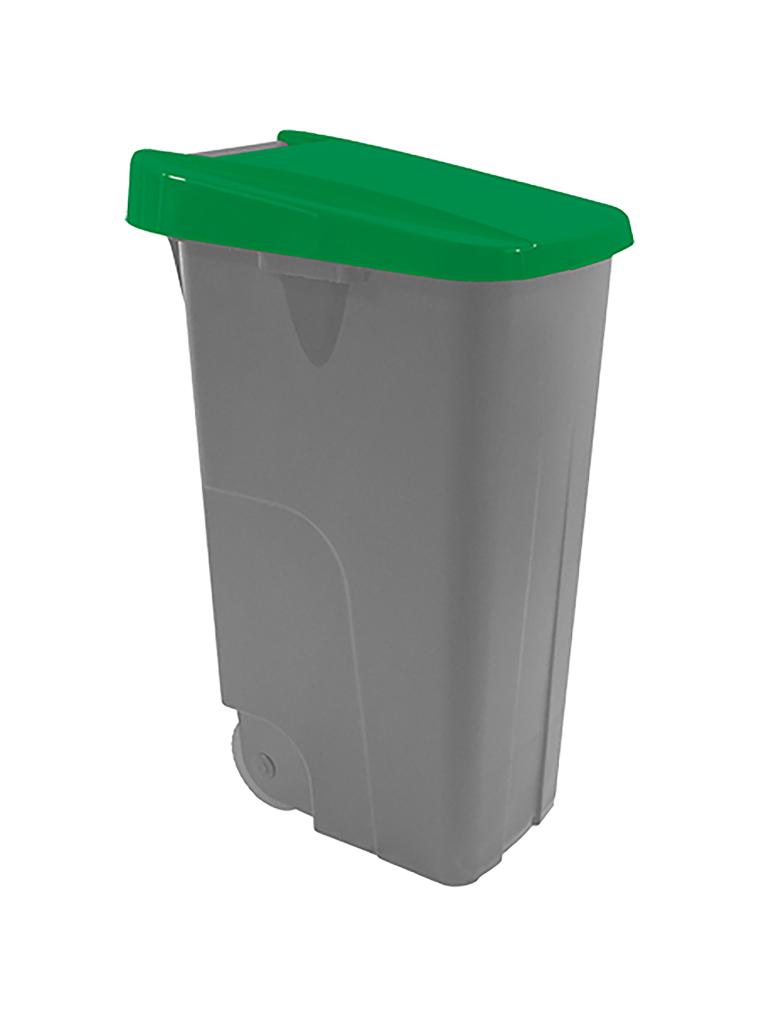 Poubelle - H 88 x 42 x 57 CM - 4,1 KG - Polypropylène - Vert - 110 Litres - Denox - 600091