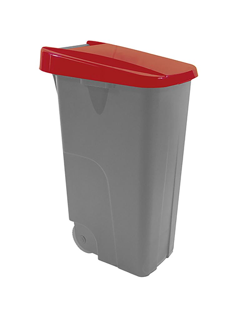 Poubelle - H 88 x 42 x 57 CM - 4,1 KG - Polypropylène - Rouge - 110 Litres - Denox - 600093