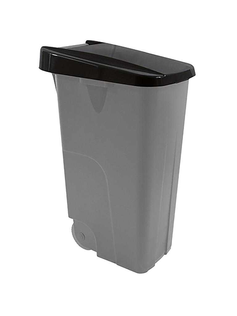 Poubelle - H 88 x 42 x 57 CM - 4,1 KG - Polypropylène - Noir - 110 Litres - Denox - 600094