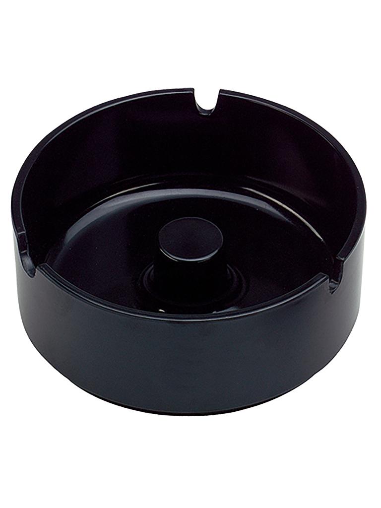 Cendrier - H 5 CM - 0,165 KG - Ø12,5 CM - Mélamine - Noir - WACA - 937810