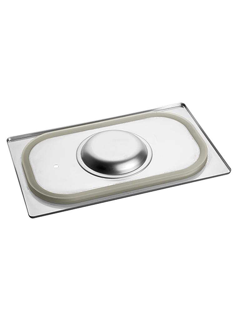 Couvercle Gastronorme - 1/4 GN - 26,5 x 16,2 CM - Inox - Avec Bord Silicone - Caterchef - 953525