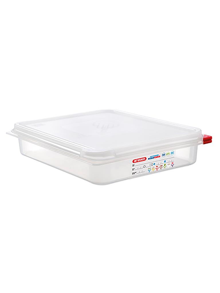 Boîte Alimentaire - 1/2 GN - 4 Litre - H 6.5 x 32.5 x 26.5 CM - Polypropylène - Transparent - -40°C / +95°C - Hermétique Verrouillable - Araven - 962324