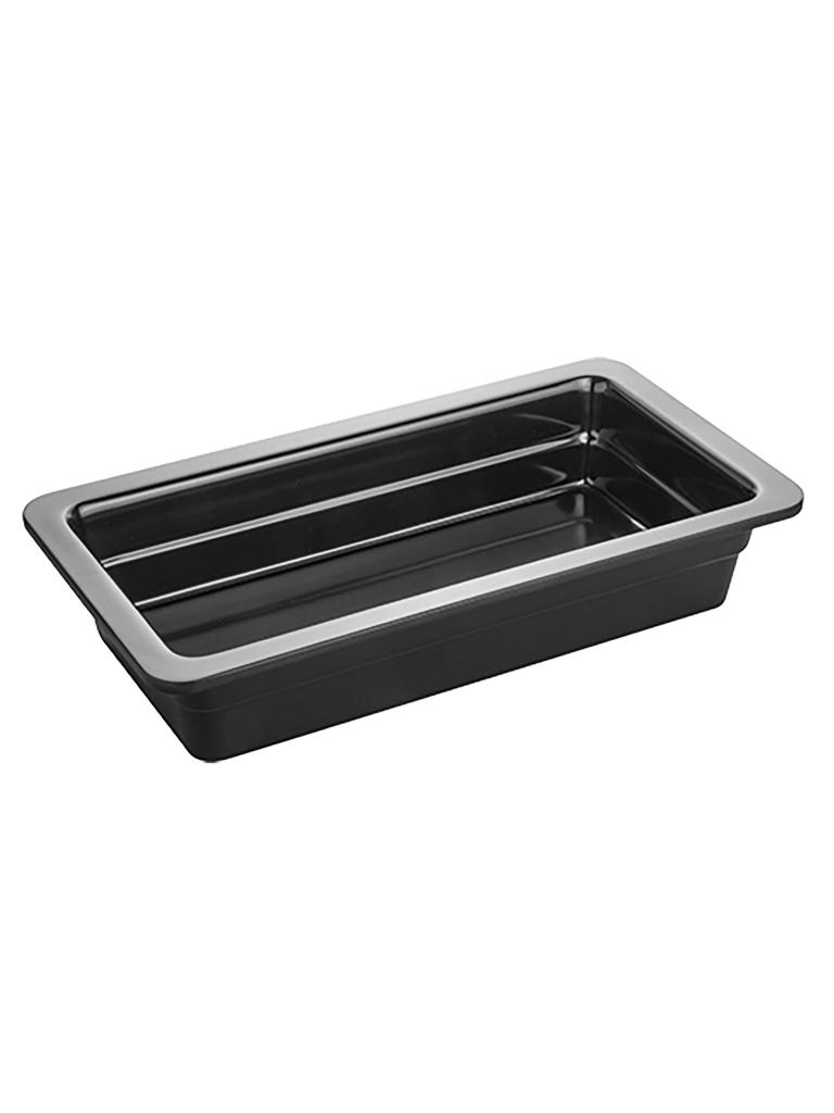 Bac gastronorme - 1/3 GN - H 6,5 x 32,5 x 17,6 CM - Mélamine - Noir - -20°C / +120°C - 060433