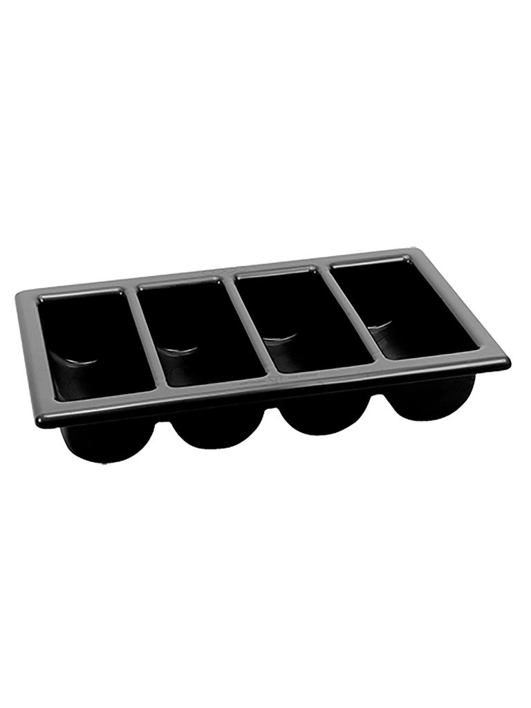 Range couverts - 1/1 GN - H 10 x 53 x 32,5 CM - Noir - 850002