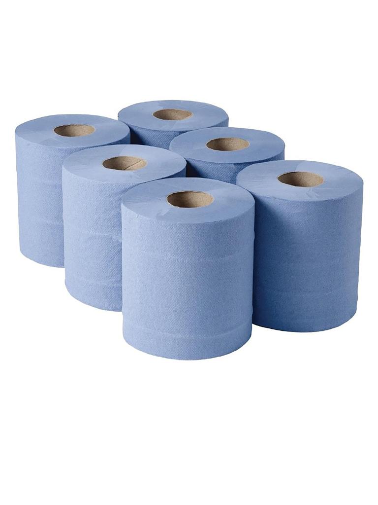 Rouleau essuie-mains - 6 pièces - Bleu - H 18 CM - Papier - Jantex - DL921