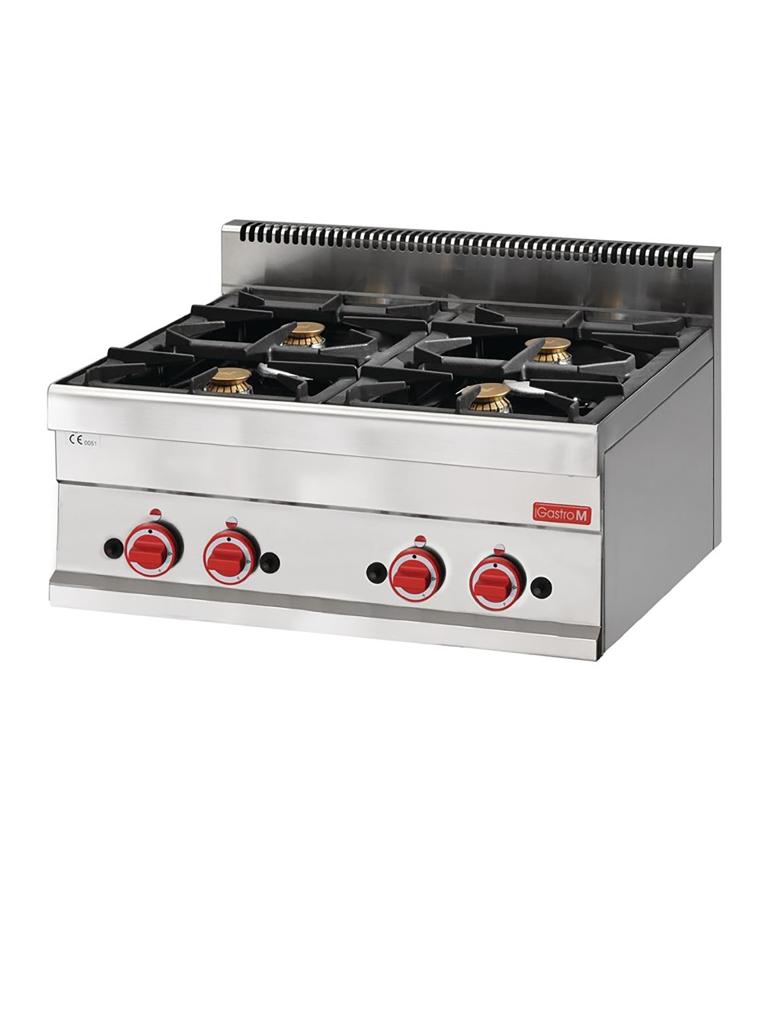 Cuisinière à gaz - Ligne 650 - 4 feux - H 65 x 40 x 28 CM - Inox - Gastro M - GN055