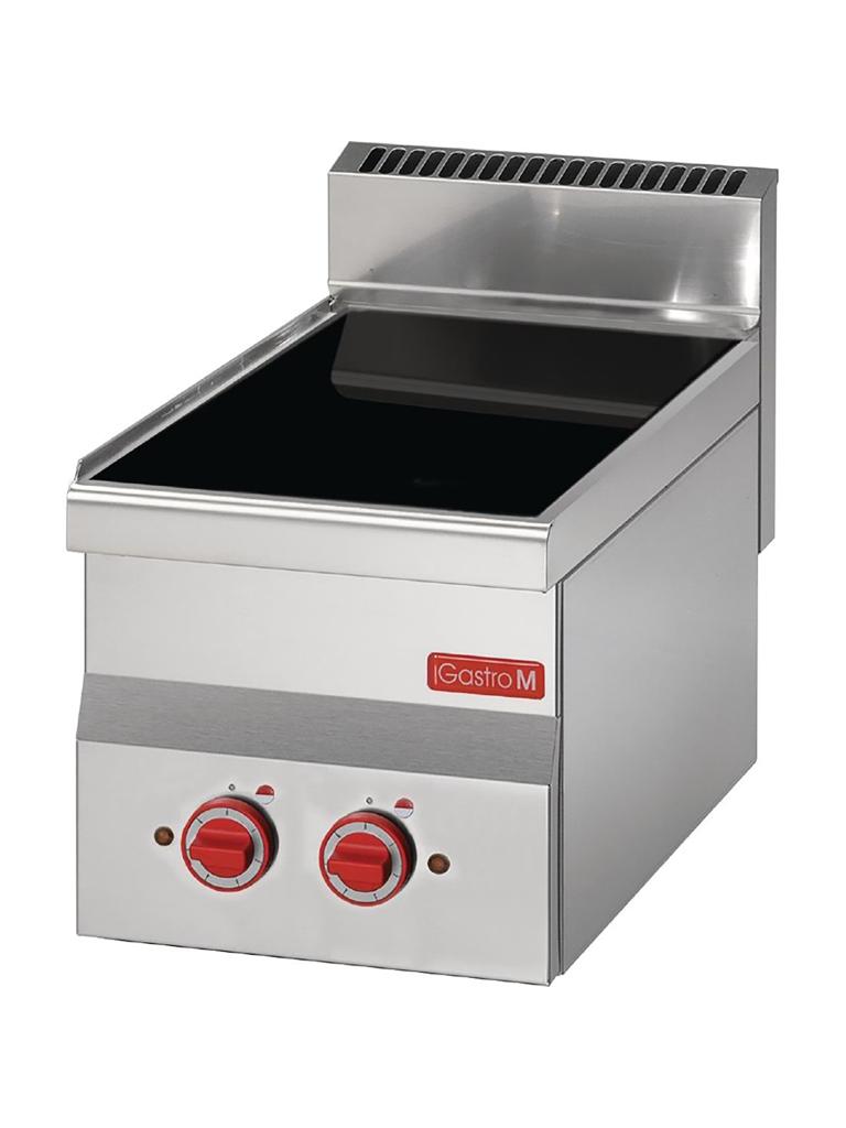 Cuisinière - Ligne 600 - 2 feux - Céramique - H 28 x 30 x 60 CM - 400 V - Inox - Gastro M - GN019