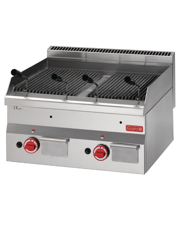 Grill à lave - Ligne 600 - Gaz - H 28 x 60 x 60 CM - 11 kW - Inox - Gastro M - GN028