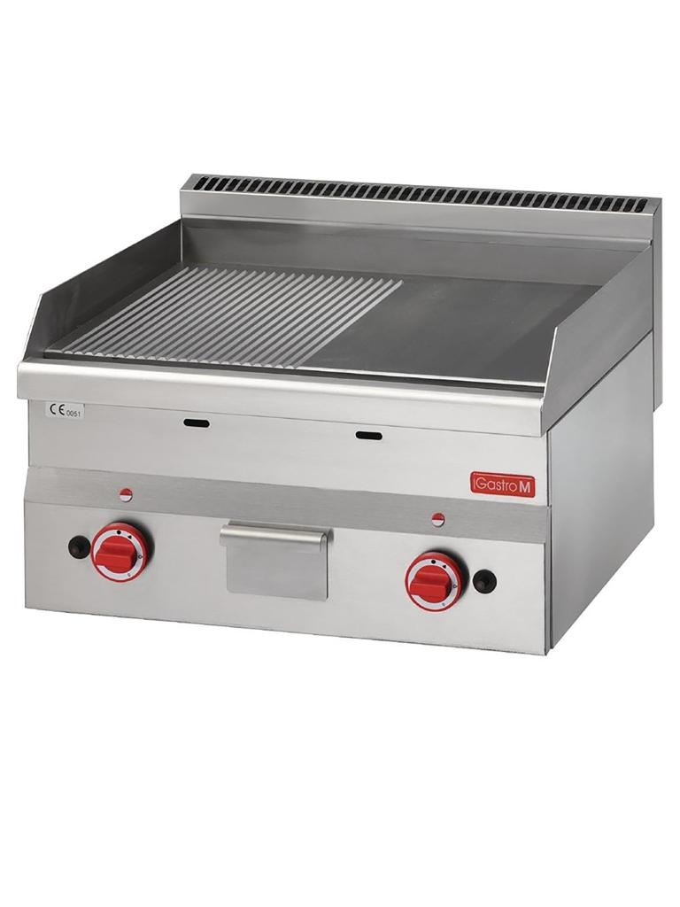 Plancha - Ligne 600 - Gaz - Lisse/Striée - H 28 x 60 x 60 CM - 10,4 kW - Inox - Gastro M - GN025