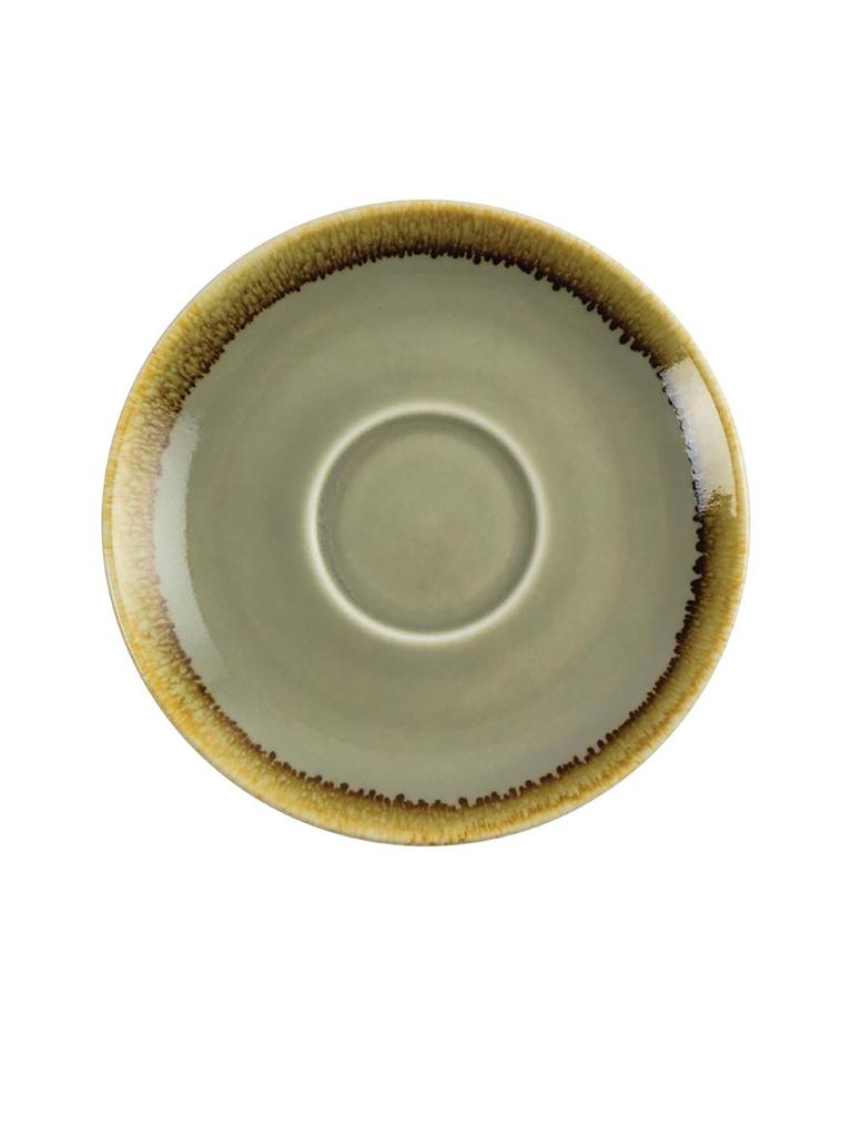 Tasse à cappuchino soucoupe - 6 pièces - Vert - Ø 14,2 CM - Porcelaine - Olympia - GP479