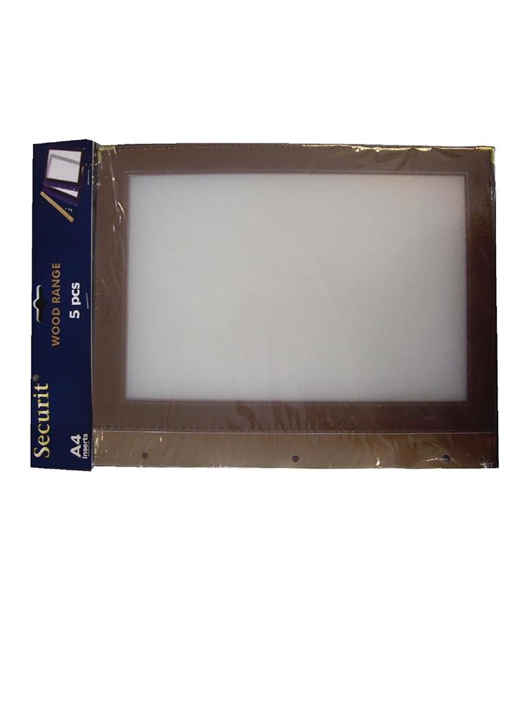 Chemise de menu à couverture supplémentaire - A4 - 5 pièces - Marron - H 32 x 26 x 0,1 CM - Plastique - Securit - H753