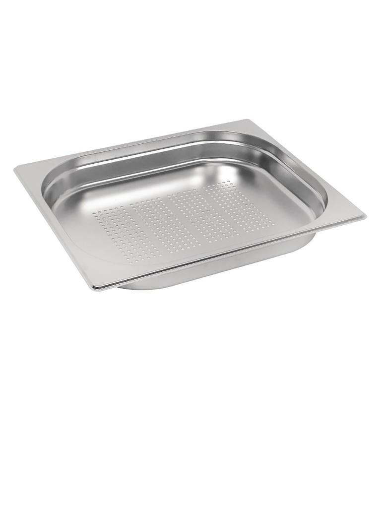 Gastronormbak - Geperforeerd - GN1/2 GN - 2.5 Liter - H 26.5 x 32.5 x 4 CM - RVS - Vogue - E698