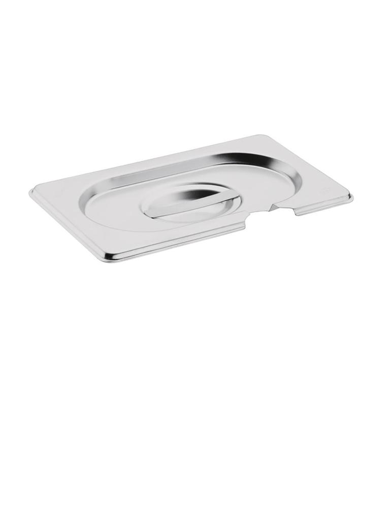 Couvercle bac gastronorme - Encoche cuillère - 1/9 GN - H 3 x 17,6 CM - Inox - Vogue - CB176