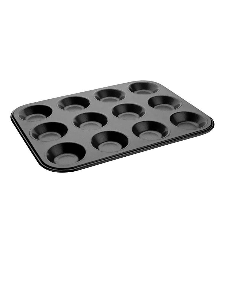 Moule à pâtisserie - 12 mini muffins - Ø 7 x H 1,44 x 31,5 x 24 CM - Acier carbone - Vogue - GD013