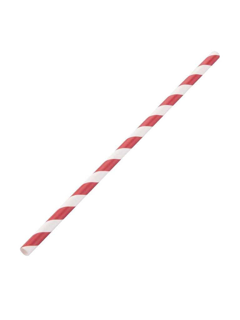 Pailles - 250 pièces - Rouge/Blanc - Ø 0,6 x 21 CM - Papier - Fiesta Green - DE927