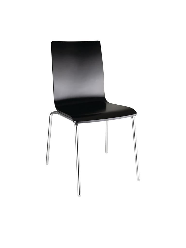 Chaise de restauration - 4 pièces - Noir - H 85,5 x 50,5 x 52 CM - Bois/Acier - Bolero - GR345