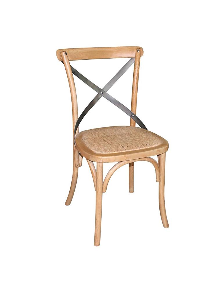Chaise de restauration - 2 pièces - Naturel - H 88 x 46 x 54 CM - Bois/Métal - Bolero - GG656