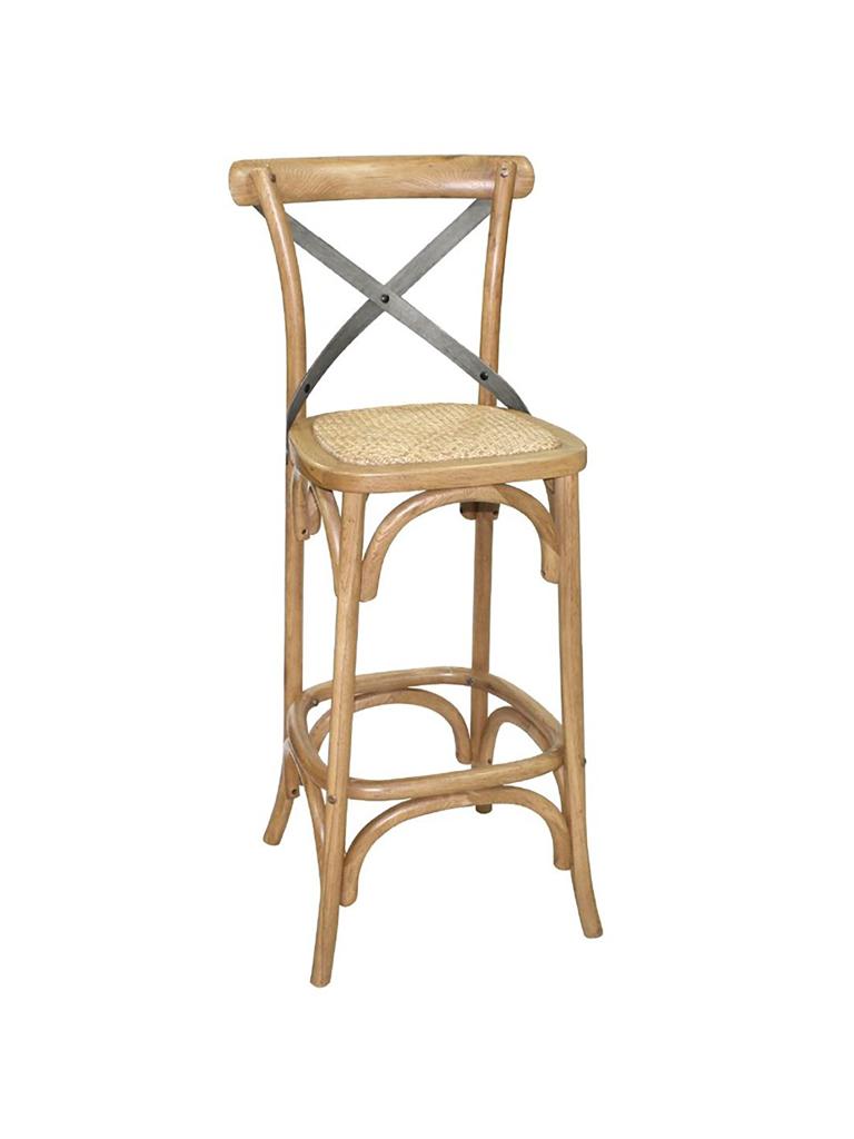 Tabouret de bar - Sabot - H 110 x 45 x 47 CM - Bois/Métal - Bolero - GG657
