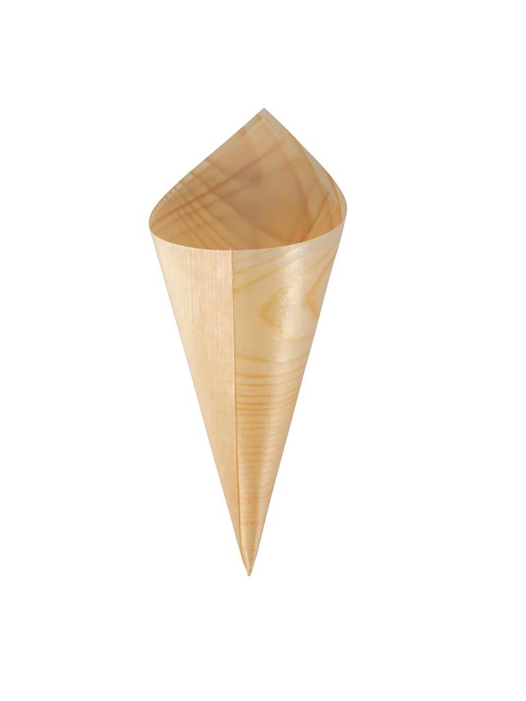 Sachets coniques jetables - 100 pièces - Ø 7,5 x H 17 CM - Bois de peuplier - Fiesta Green - DK389