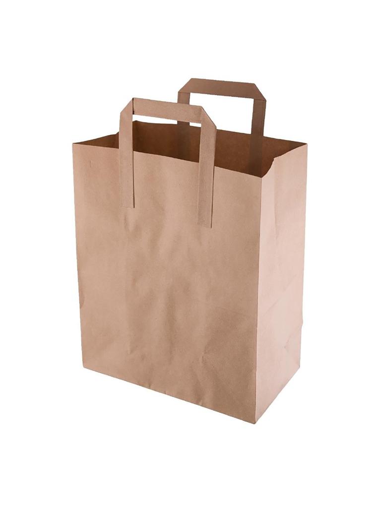 Sac en papier - 250 pièces - Marron - H 25,5 x 21,5 x 11,5 CM - Papier - Vert Fiesta - CF591