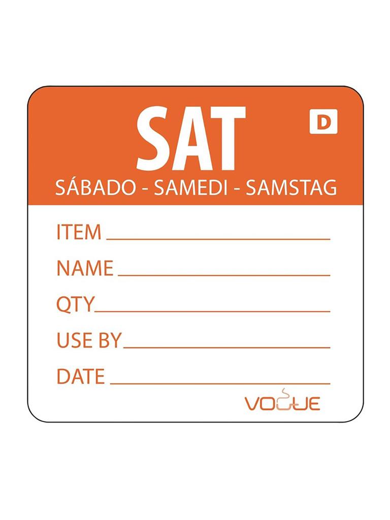 Etiquettes alimentaires - Samedi - Dissolvable - 250 pièces - H 4,9 x 6 CM - Vogue - GH356
